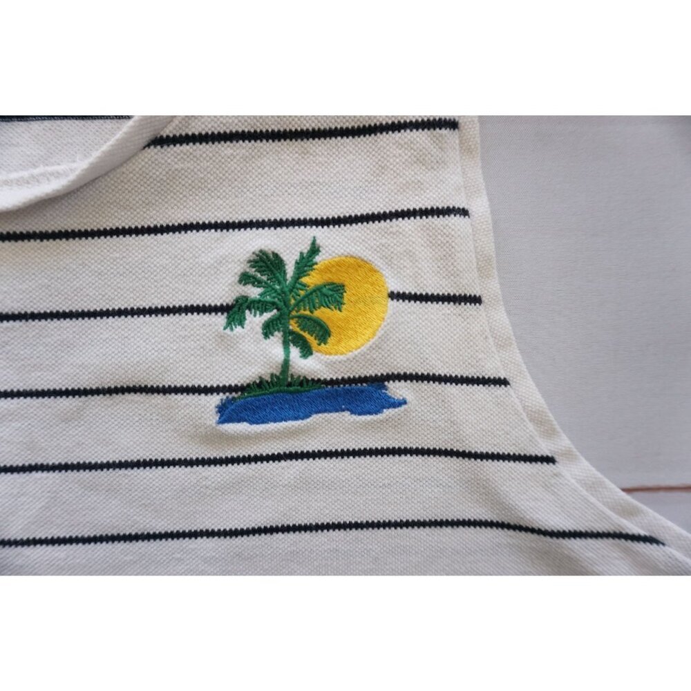 Zara Women's Black/White Striped Palm Tree Tank - Size M - Picture 2 of 4